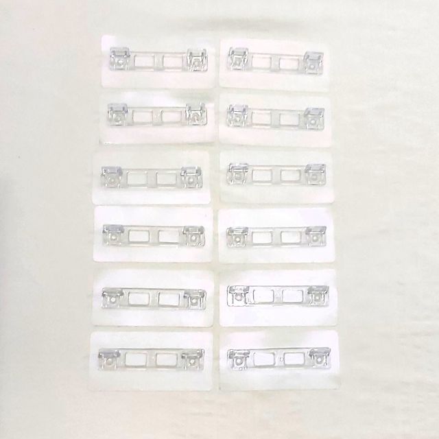 12 Supporti per Scaffali Adesivi Trasparenti