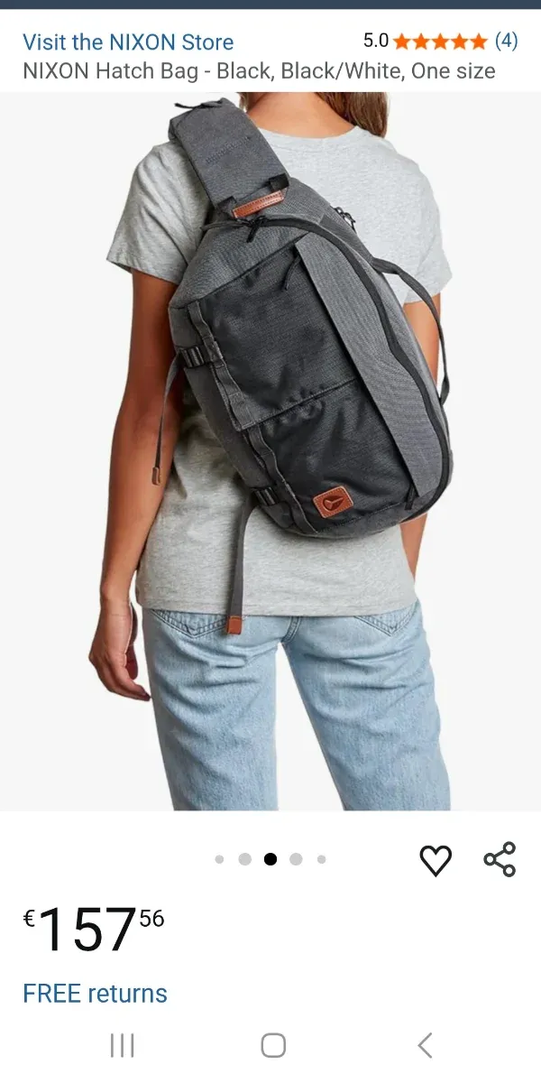 Mochila Nixon Crossbody Negra/Gris