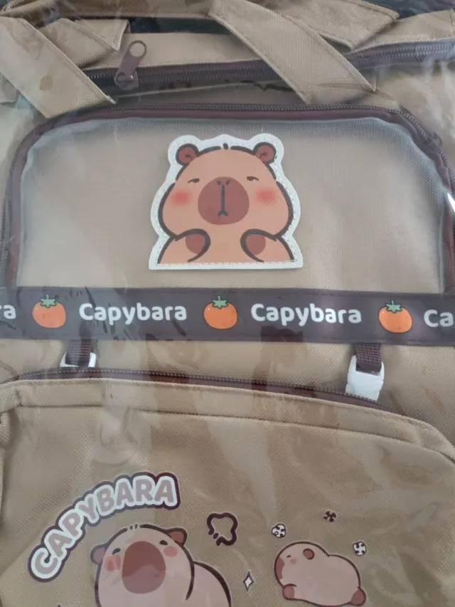 Bolso Capybara con Estuche Beige y Marrón