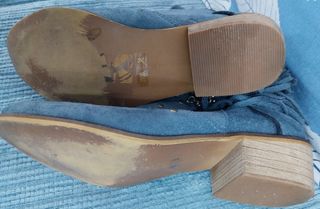 Botines azules T38 de Ante con Detalles