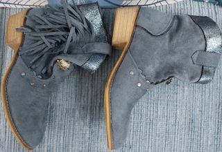 Botines azules T38 de Ante con Detalles