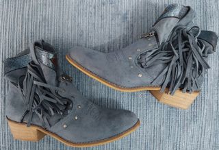 Botines azules T38 de Ante con Detalles