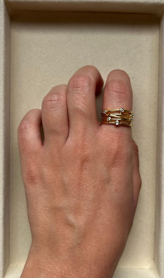 Lote 3 anillos dorados acero inoxidable