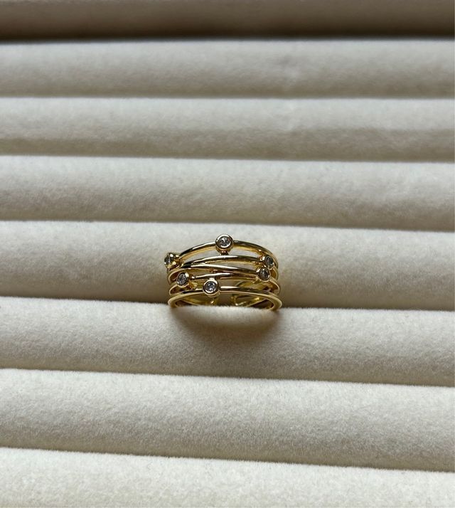 Lote 3 anillos dorados acero inoxidable