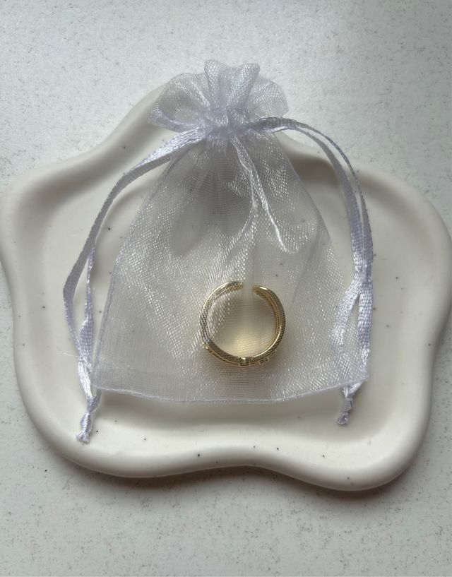 Lote 3 anillos dorados acero inoxidable