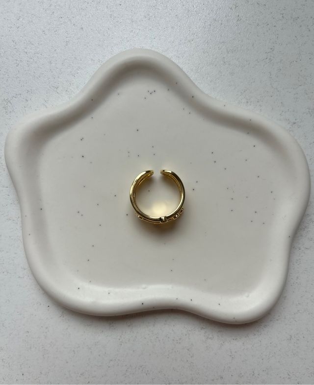 Lote 3 anillos dorados acero inoxidable