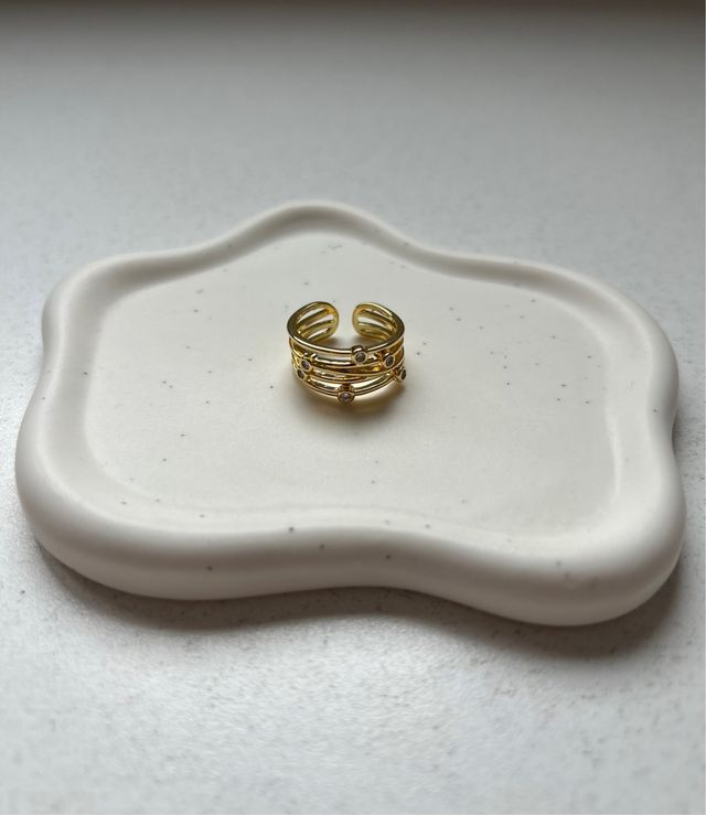 Lote 3 anillos dorados acero inoxidable