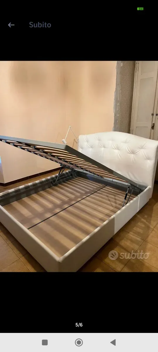 Letto matrimoniale contenitore bianco