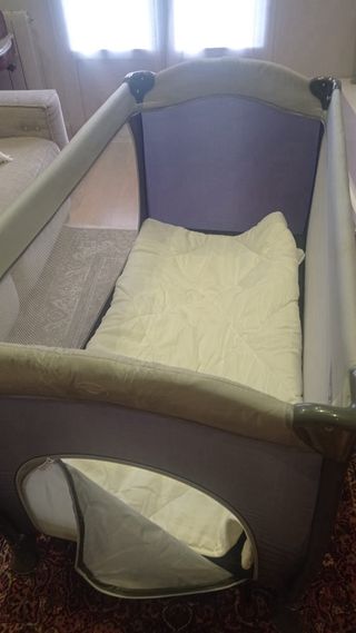 Cuna de viaje+colchón plegable+funda y relleno