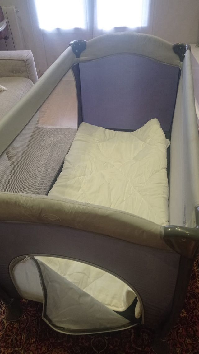 Cuna de viaje+colchón plegable+funda y relleno