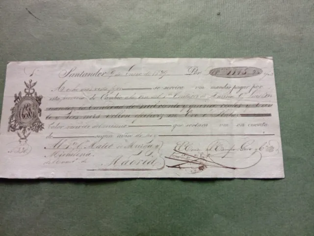 Letra de cambio 1829