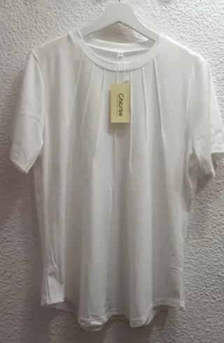 Camiseta Chicrise ropa mujer blanca talla XL nueva