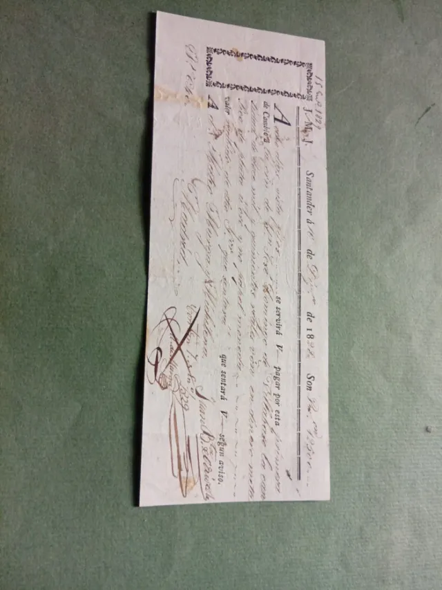 Letra de cambio 1829 Santander