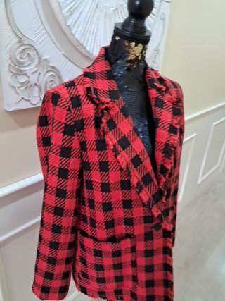 Americana cuadros rojo y negro