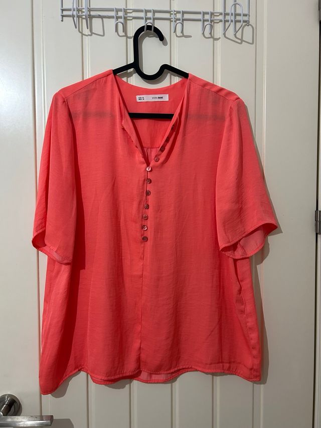 Camisa coral ancha mujer talla M