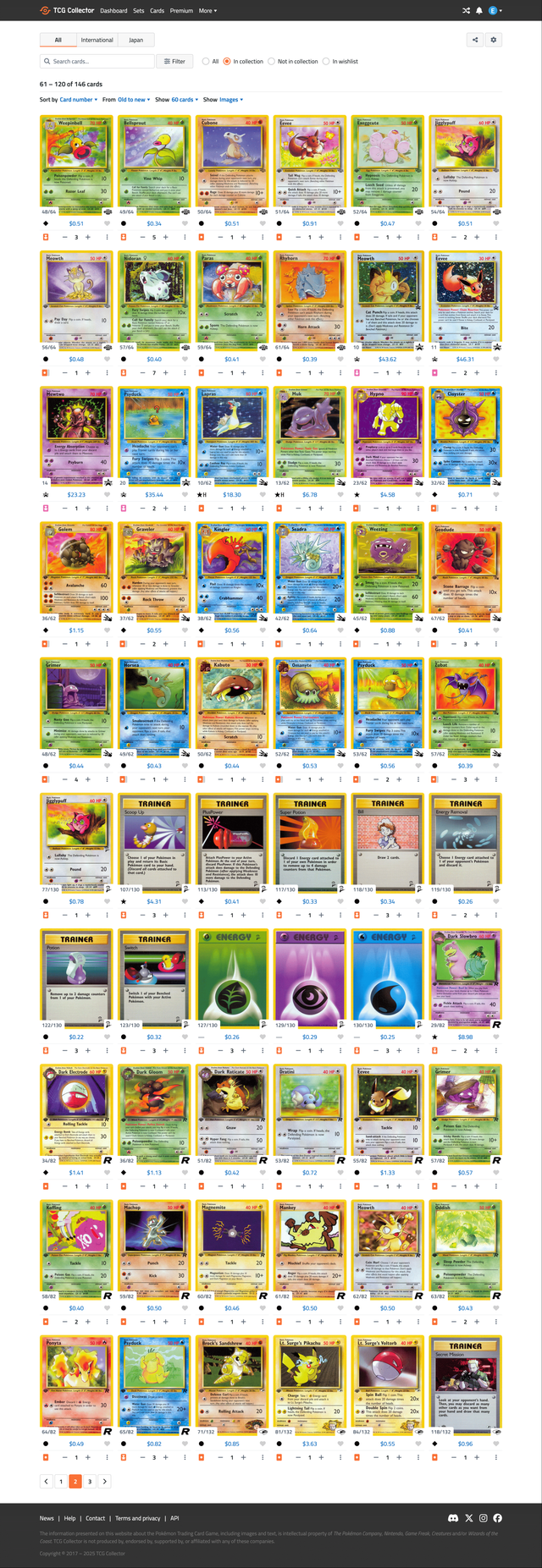 Collezione carte Pokémon