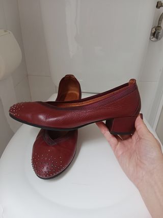 Zapatos piel burdeos Hispanitas Mujer Talla 37