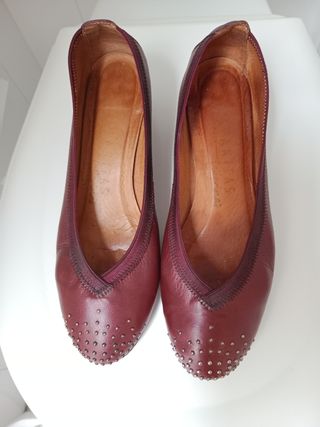 Zapatos piel burdeos Hispanitas Mujer Talla 37