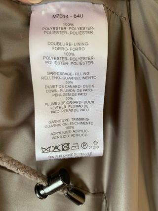 Plumas Caroll 3/4 Talla S Beige