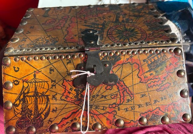 Baúl Decorativo Mapa Antiguo Vintage