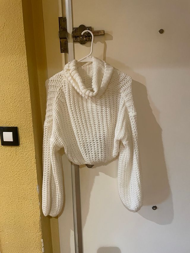 Jersey Shein Blanco Cuello Alto Talla S