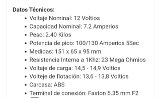 Batería CSB 12V 7.2Ah