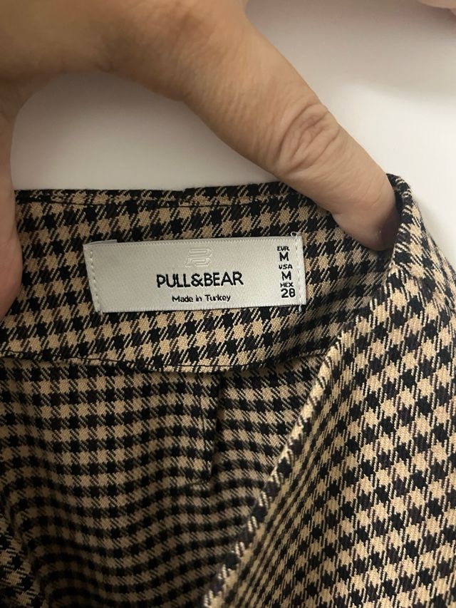 Falda cuadros beige y negra