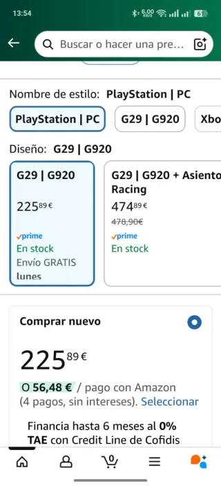 Volante Logitech G29 PS4/PC Seminuevo