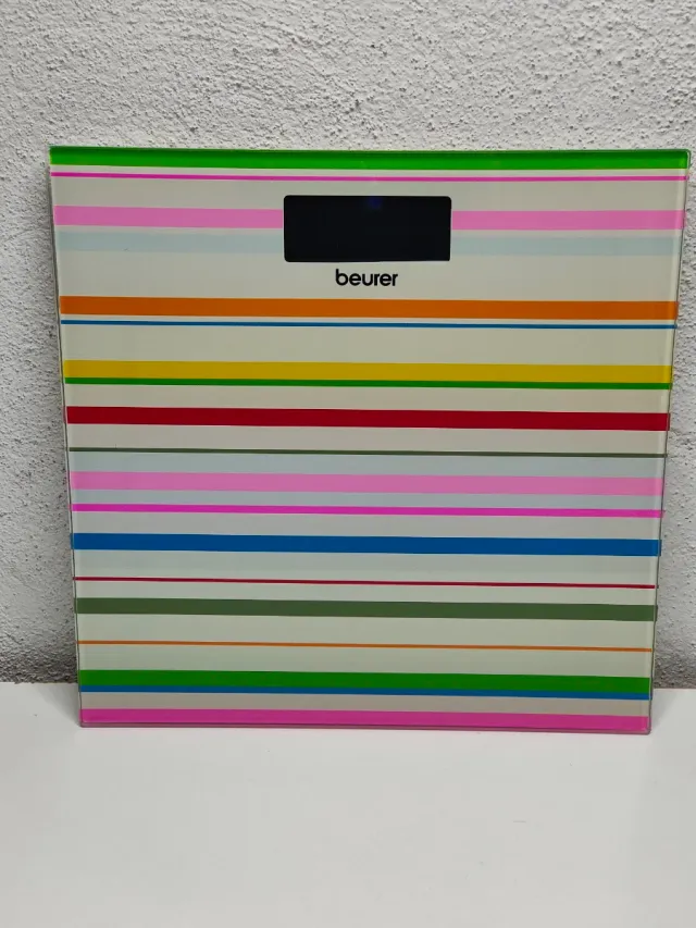 Bilancia digitale in vetro multicolore