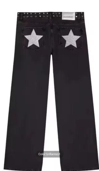 Pantalones ONE DILEMMA negros con tachuelas