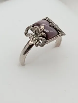 Anillo Vintage Plata 925 Ojo de Gato Morado