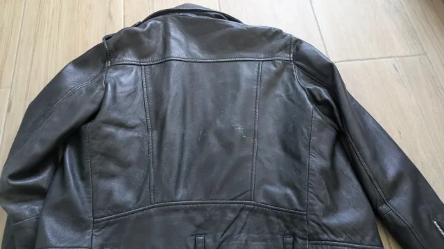 Chaqueta Piel Mango Talla L Negra