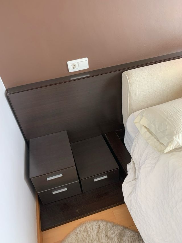 Cama Matrimonio Madera marrón oscura