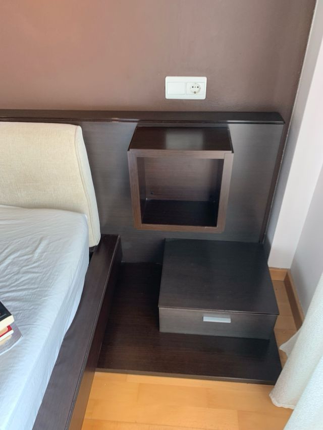 Cama Matrimonio Madera marrón oscura