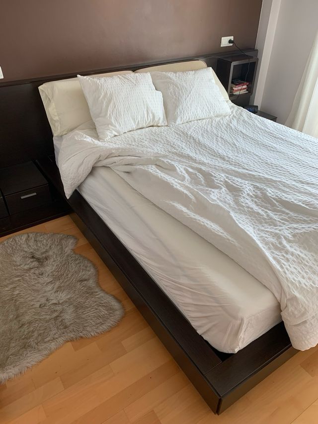 Cama Matrimonio Madera marrón oscura