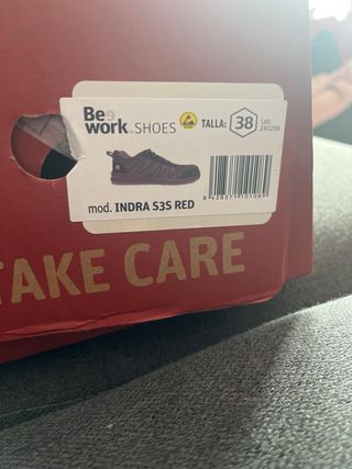 BEE WORK Zapato Seguridad Indra Red S1P SRC Ligero