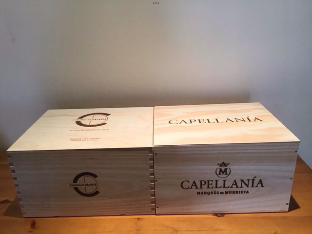 2 Cajas de Madera con Tapa Corredera