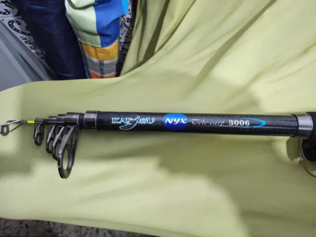 Caña de pescar telescópica Katsu NYX +Carrete .