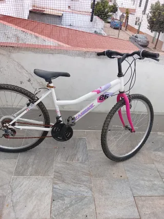 Bicicleta juvenil  blanca y rosa
