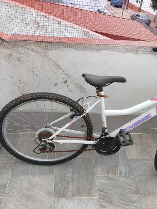 Bicicleta juvenil  blanca y rosa