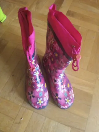 Botas de agua niña flores talla 35