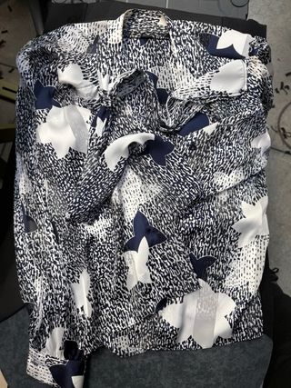 Camicia fantasia blu e bianca