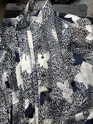 Camicia fantasia blu e bianca