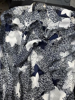 Camicia fantasia blu e bianca