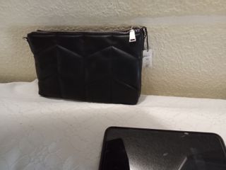 Bolso Negro Acolchado Cremallera