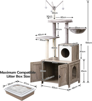Albero per Gatti con Mobile per Lettiera, Torre pe