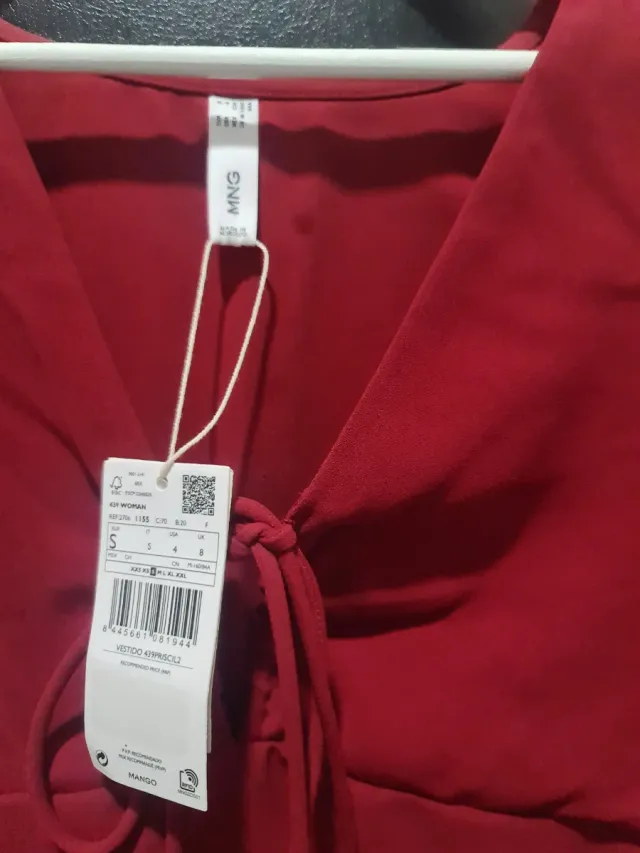 Vestido Mango Rojo Talla S