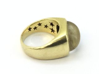 Anillo Oro 18k con Piedra Gris