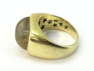 Anillo Oro 18k con Piedra Gris