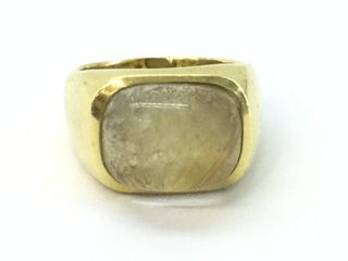 Anillo Oro 18k con Piedra Gris